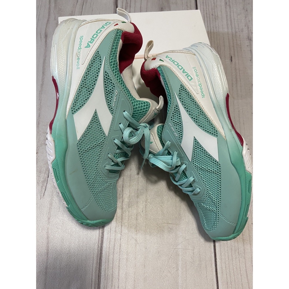 Diadora Speed Pro Evo II Shoes Womens 9 Aqua White Ortholite Running Sneaker - Picture 7 of 11